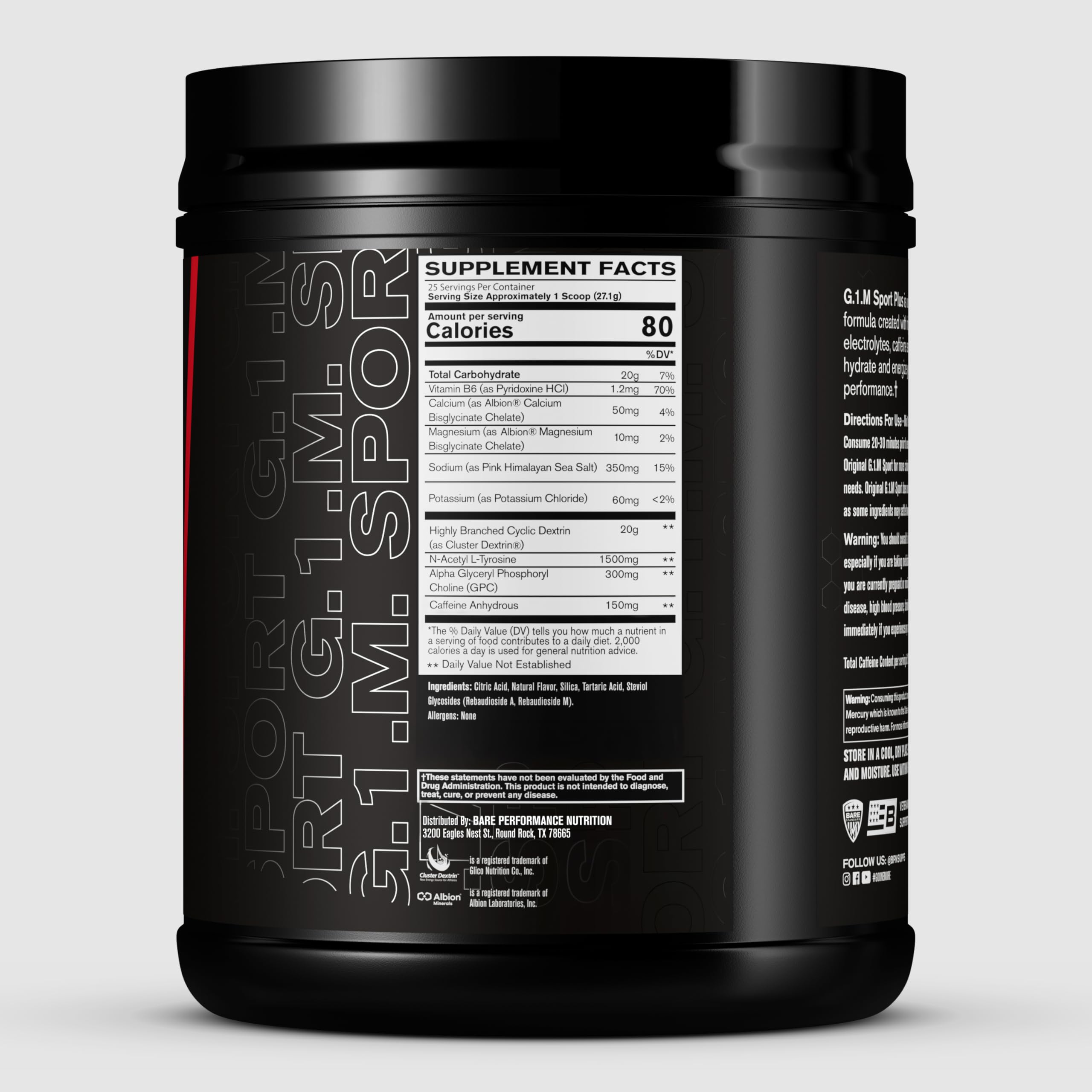 BARE PERFORMANCE NUTRITION bebida mezclada en vaso mostrando color y refresco pre‑entreno