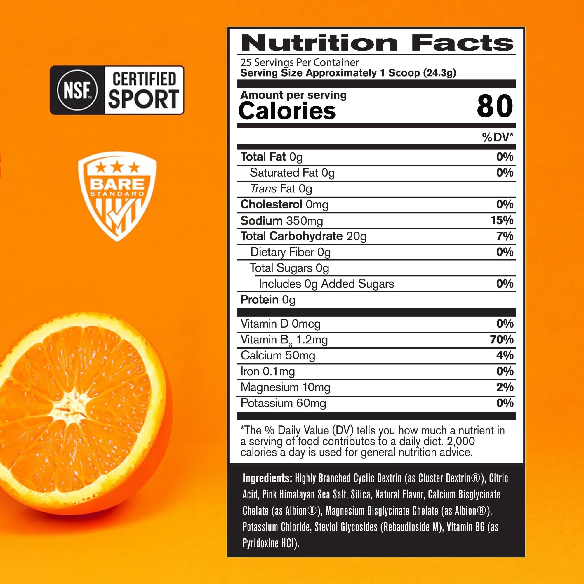 BARE PERFORMANCE NUTRITION primer plano del polvo para energía y mezcla rápida