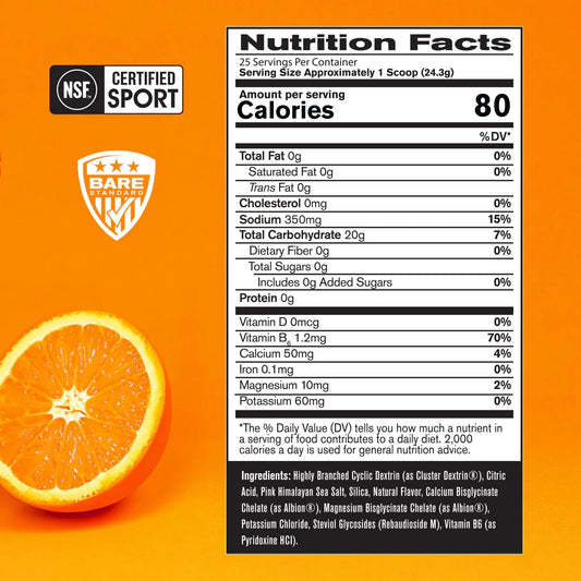 BARE PERFORMANCE NUTRITION primer plano del polvo para energía y mezcla rápida