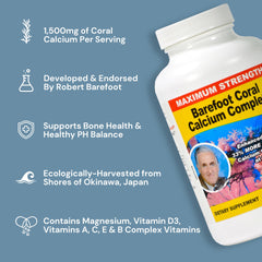 Barefoot Coral Calcium frasco en cocina como complemento diario accesible