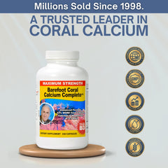 Barefoot Coral Calcium polvo detalle que muestra textura fina y pureza