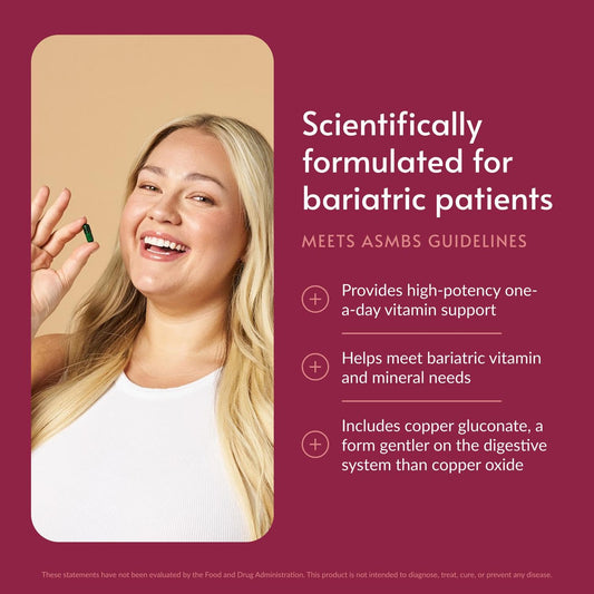 Bariatric Advantage cápsula en primer plano que revela textura fácil de tragar