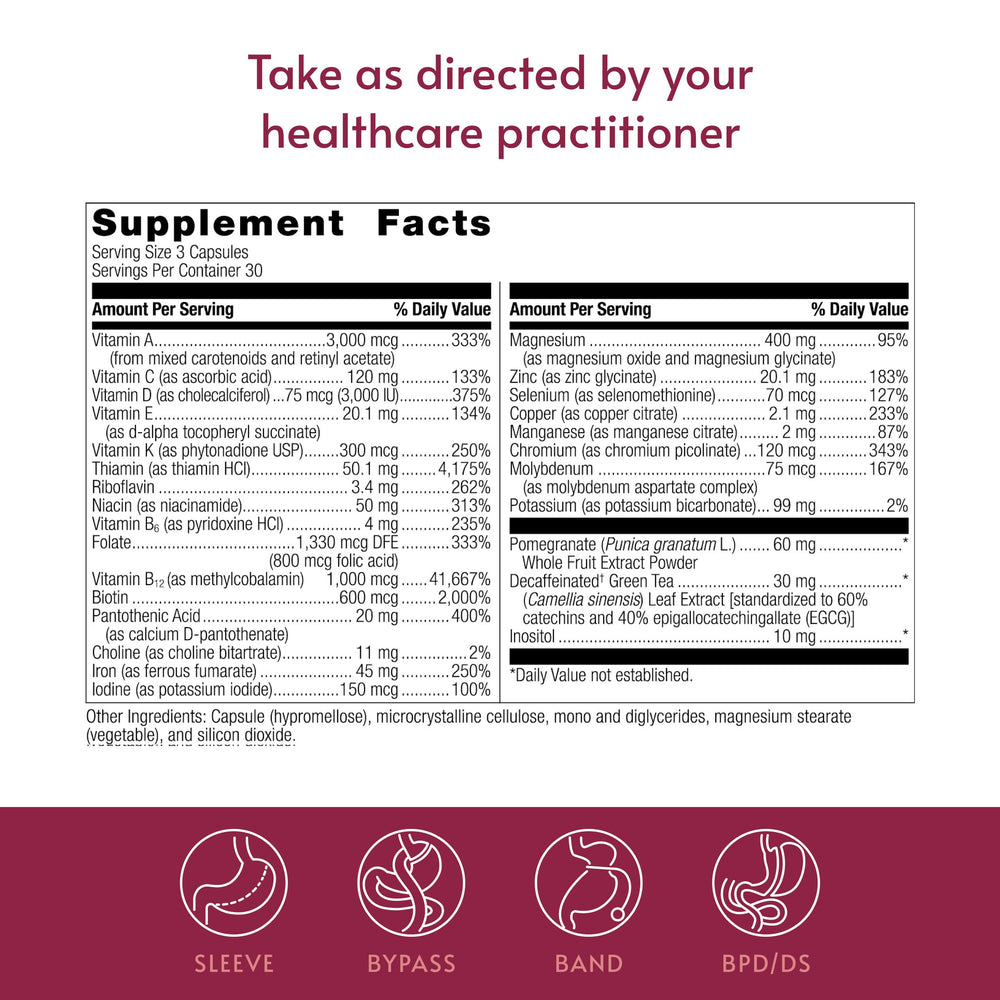 Bariatric Advantage etiqueta información nutricional y lista de ingredientes