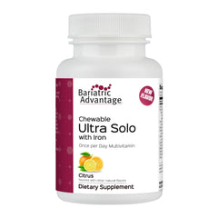 Bariatric Advantage frente del empaque mostrando tabletas y beneficio de dosis diarias