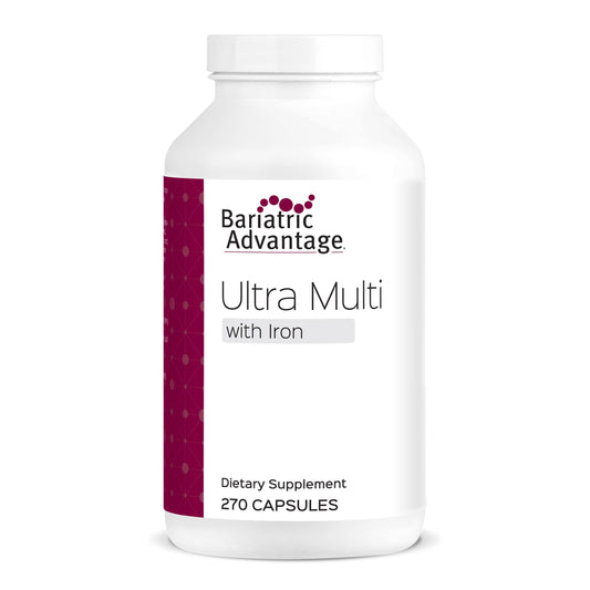 Bariatric Advantage Ultra Multi with Iron bottle pour for easy daily dosing