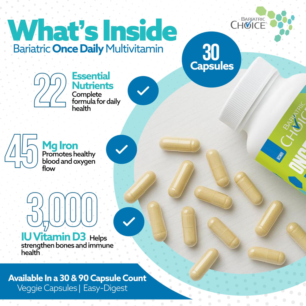 Bariatric Choice cápsula en mano para ver tamaño y facilidad de ingestión