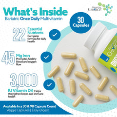 Bariatric Choice cápsula en mano para ver tamaño y facilidad de ingestión