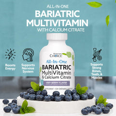 Bariatric Choice etiqueta con información de vitaminas y minerales