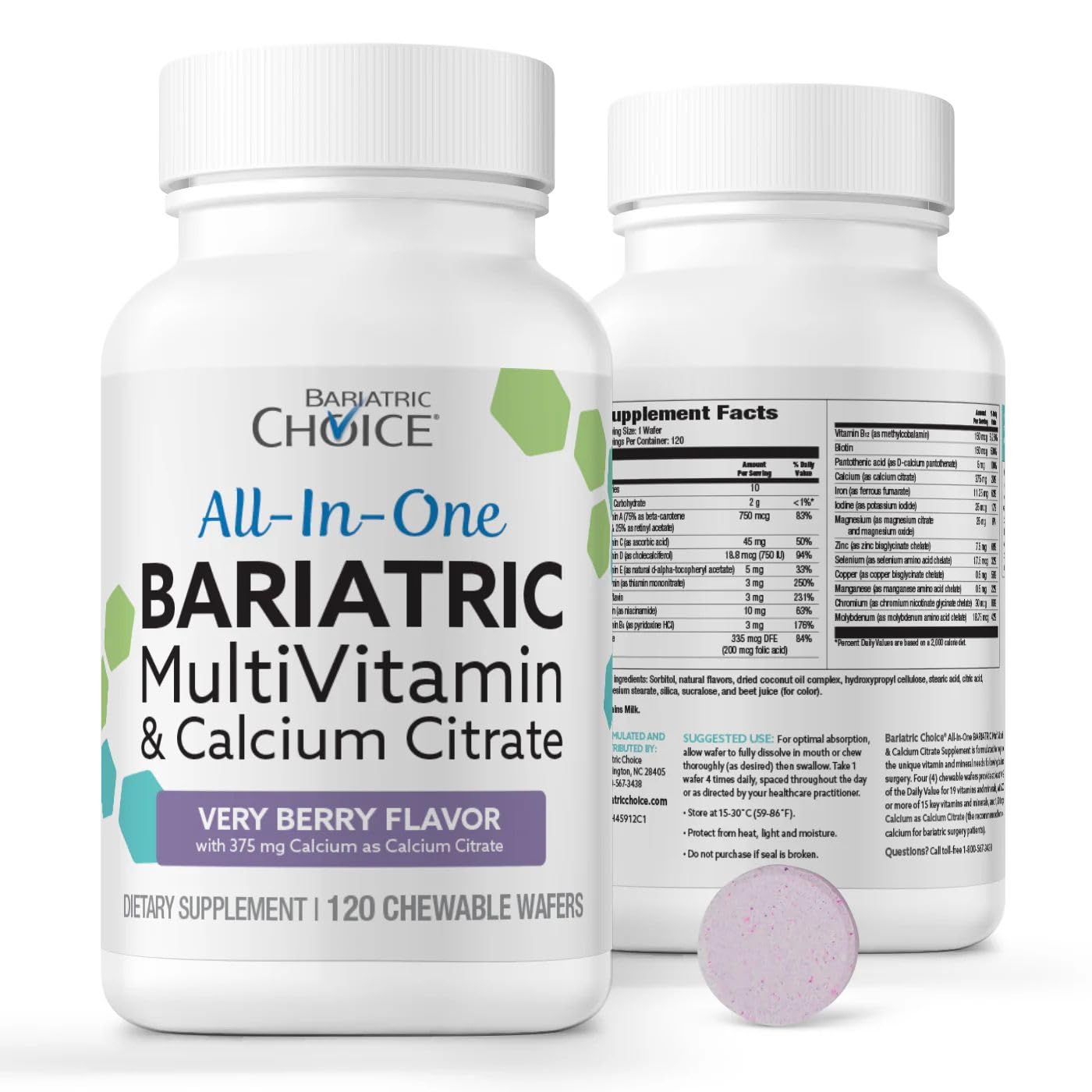Bariatric Choice frasco frontal mostrando diseño y presentación