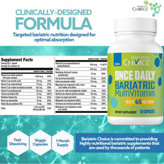 Bariatric Choice envase junto a desayuno representando toma diaria con comida