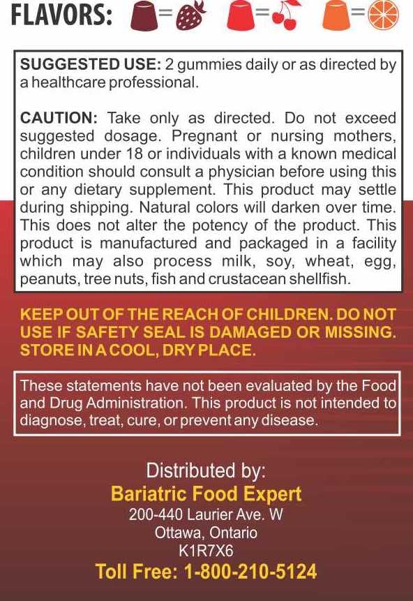 Bariatric Food Expert lista de ingredientes destacando vitaminas y minerales