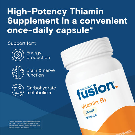 Bariatric Fusion cápsula en primer plano destacando tamaño pequeño y disolución rápida