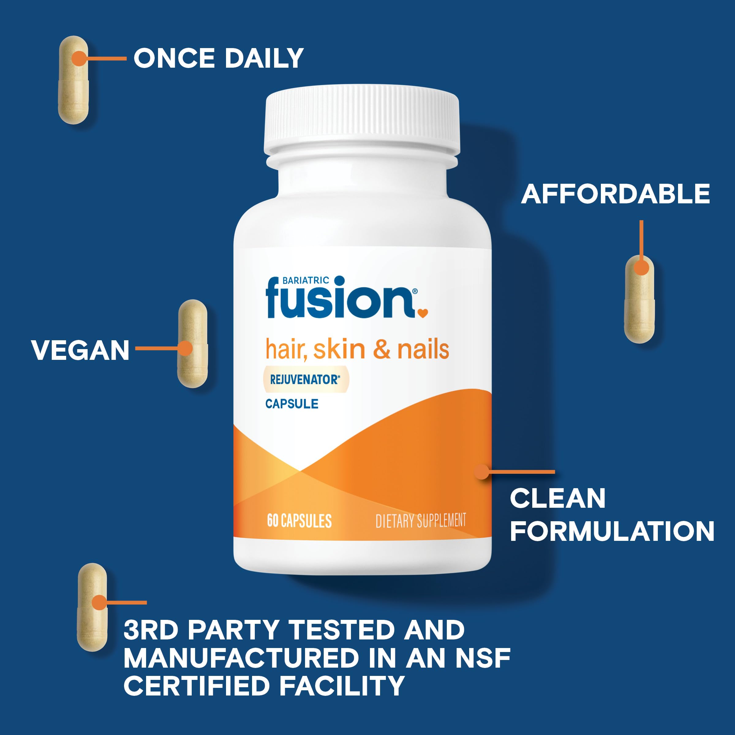 Bariatric Fusion cápsula en mano para comparar tamaño y practicidad
