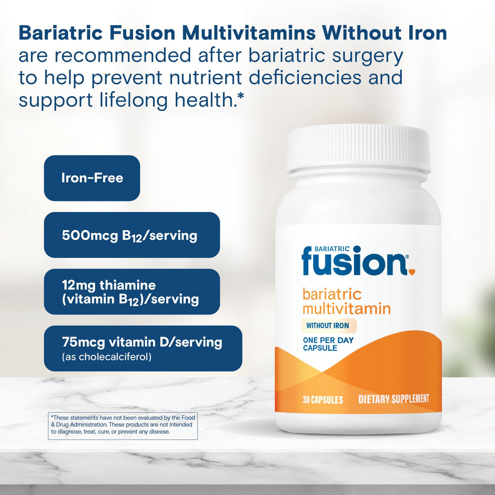 Bariatric Fusion varias cápsulas en bandeja mostrando textura y formato práctico