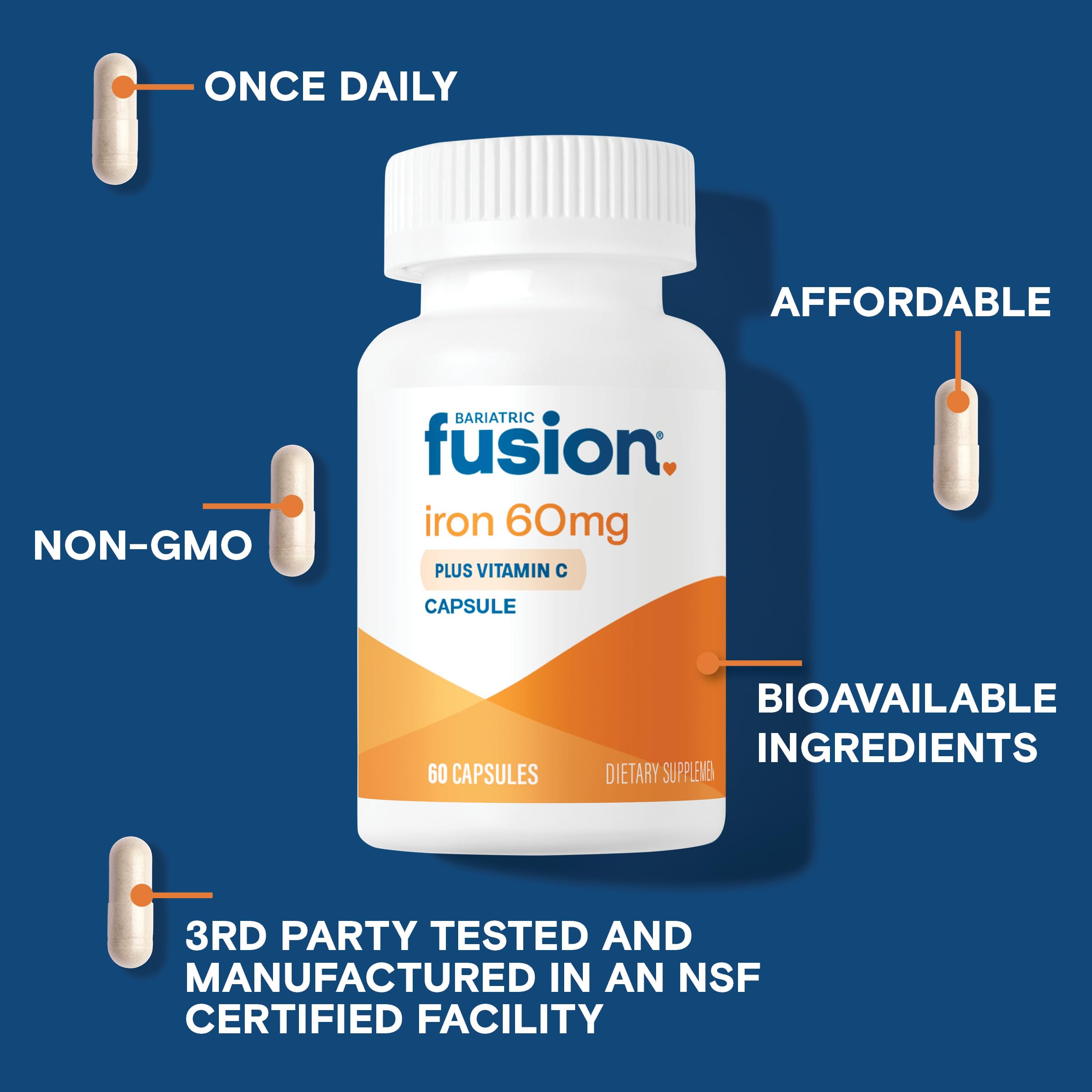 Bariatric Fusion detalle de etiqueta con composición y libre de alérgenos