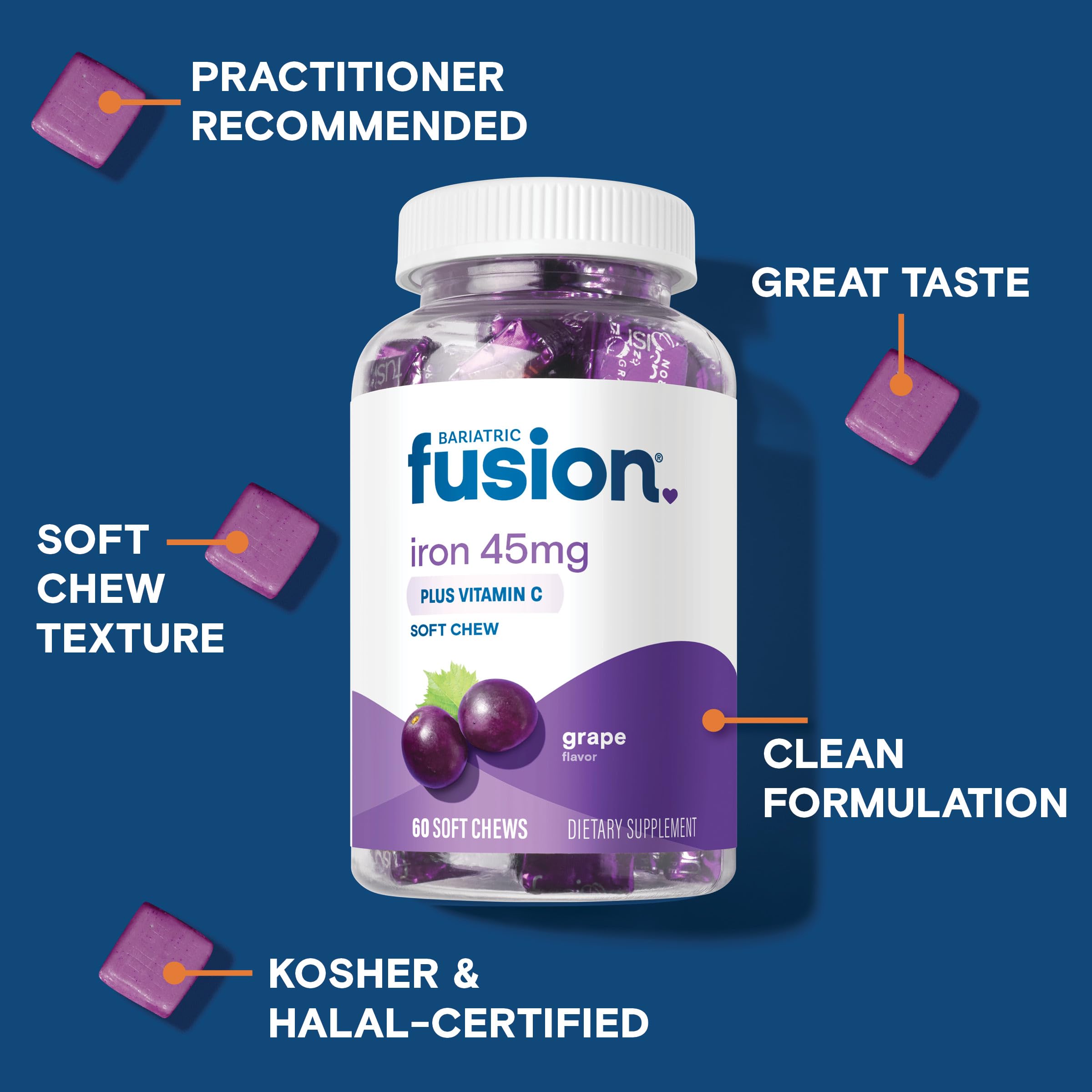 Bariatric Fusion masticables empaques individuales para llevar y dosis controlada