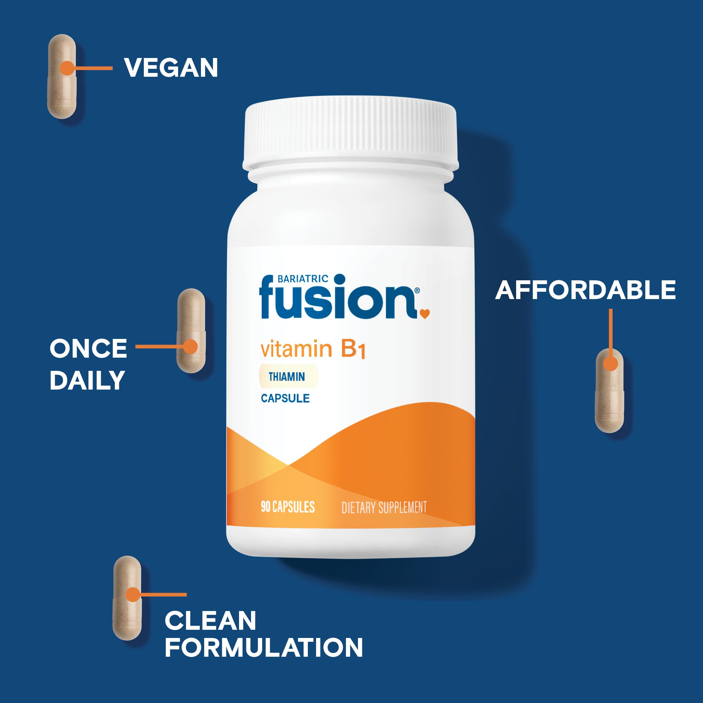 Bariatric Fusion bote abierto con cápsulas visibles para comprender el contenido