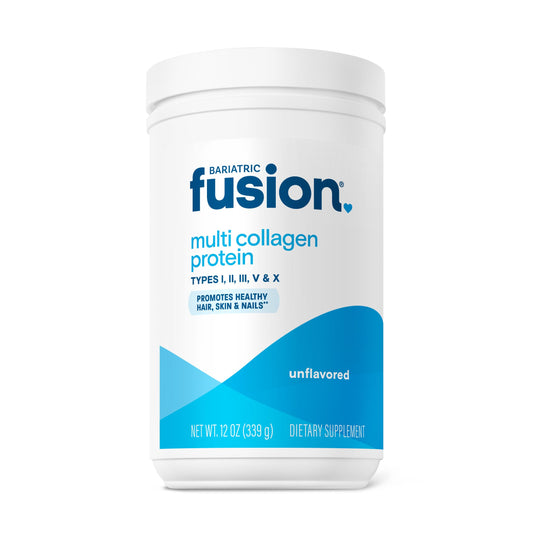Bariatric Fusion envase frontal mostrando el producto y beneficios clave