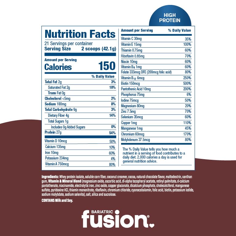 Bariatric Fusion tamaño del tarro comparado con una mano para escala