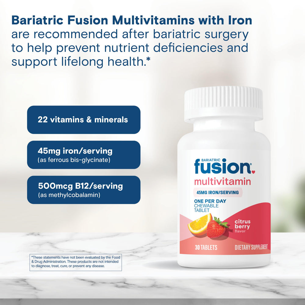 Bariatric Fusion etiqueta con información nutricional que facilita ver nutrientes clave
