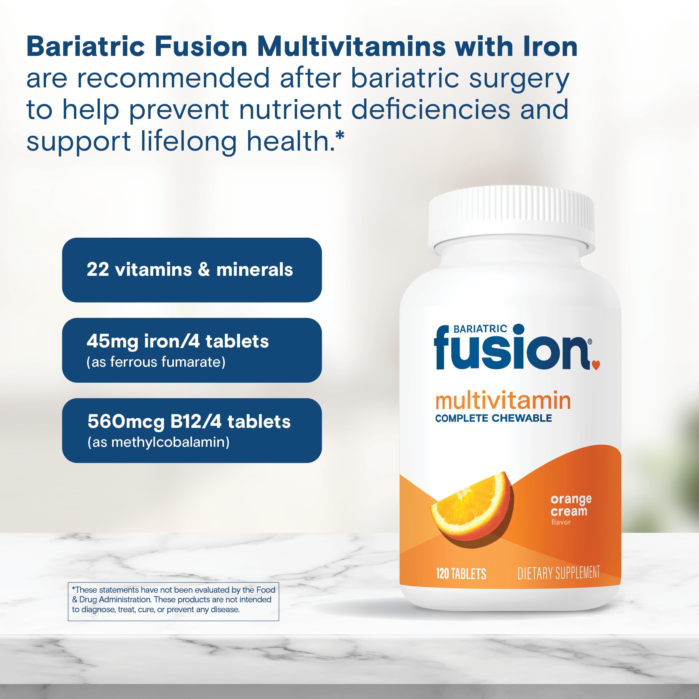 Bariatric Fusion etiqueta de ingredientes destacando fórmulas para pacientes bariátricos