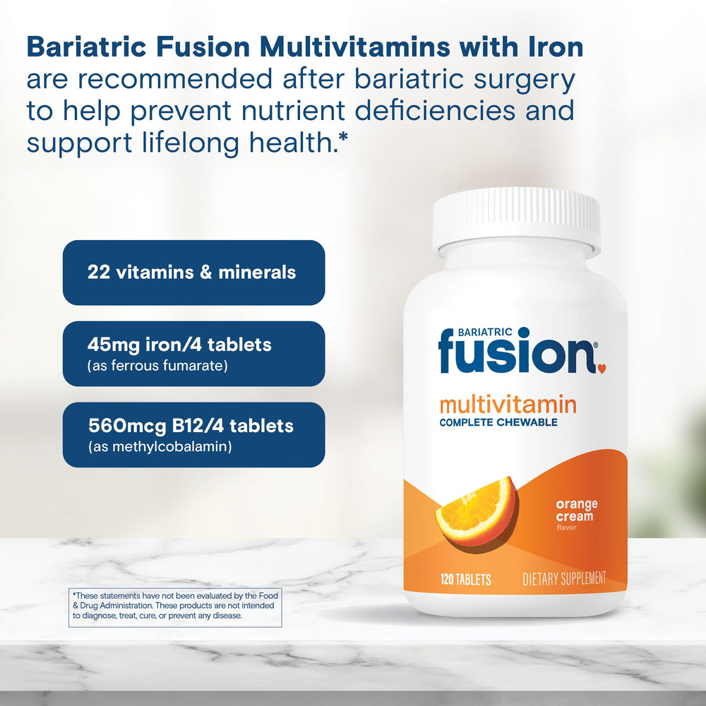 Bariatric Fusion etiqueta de ingredientes destacando fórmulas para pacientes bariátricos