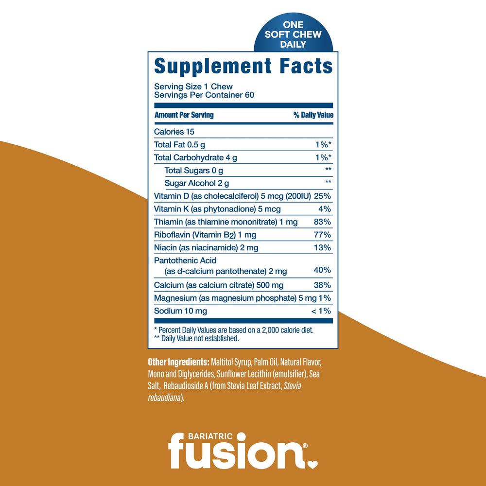 Bariatric Fusion etiqueta nutricional con ingredientes clave visibles
