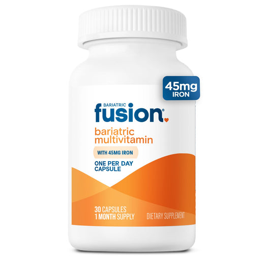 Bariatric Fusion frasco frente mostrando presentación y beneficio conveniencia