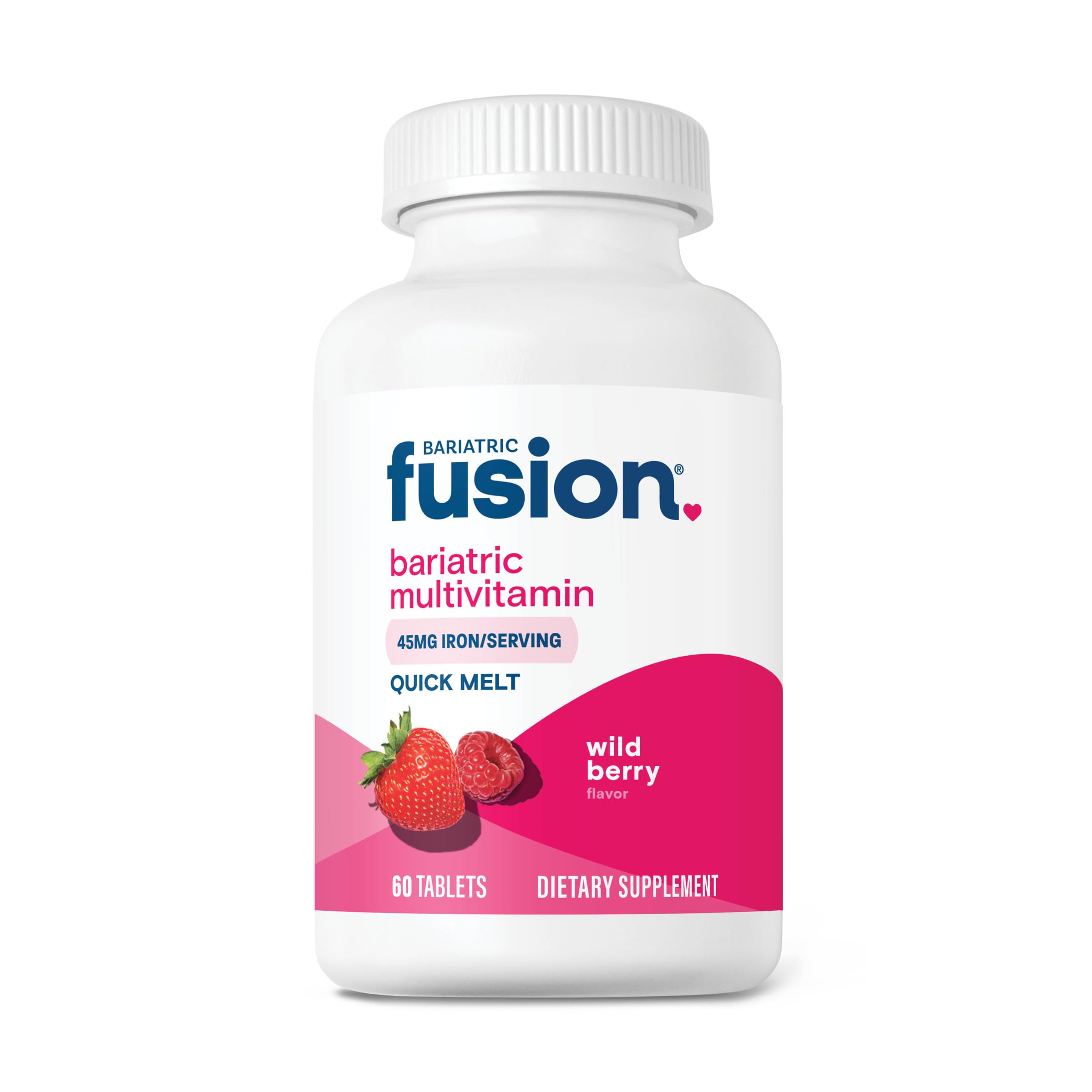 Bariatric Fusion frente del envase mostrando marca y sabor wild berry, facilita identificación rápida