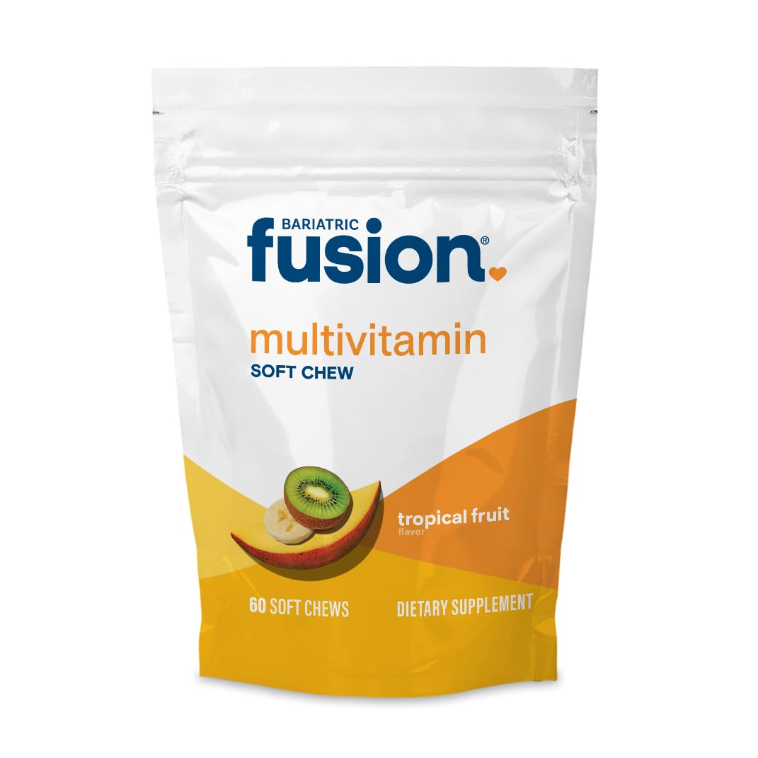 Bariatric Fusion empaque frontal mostrando sabor Tropical y 60 unidades