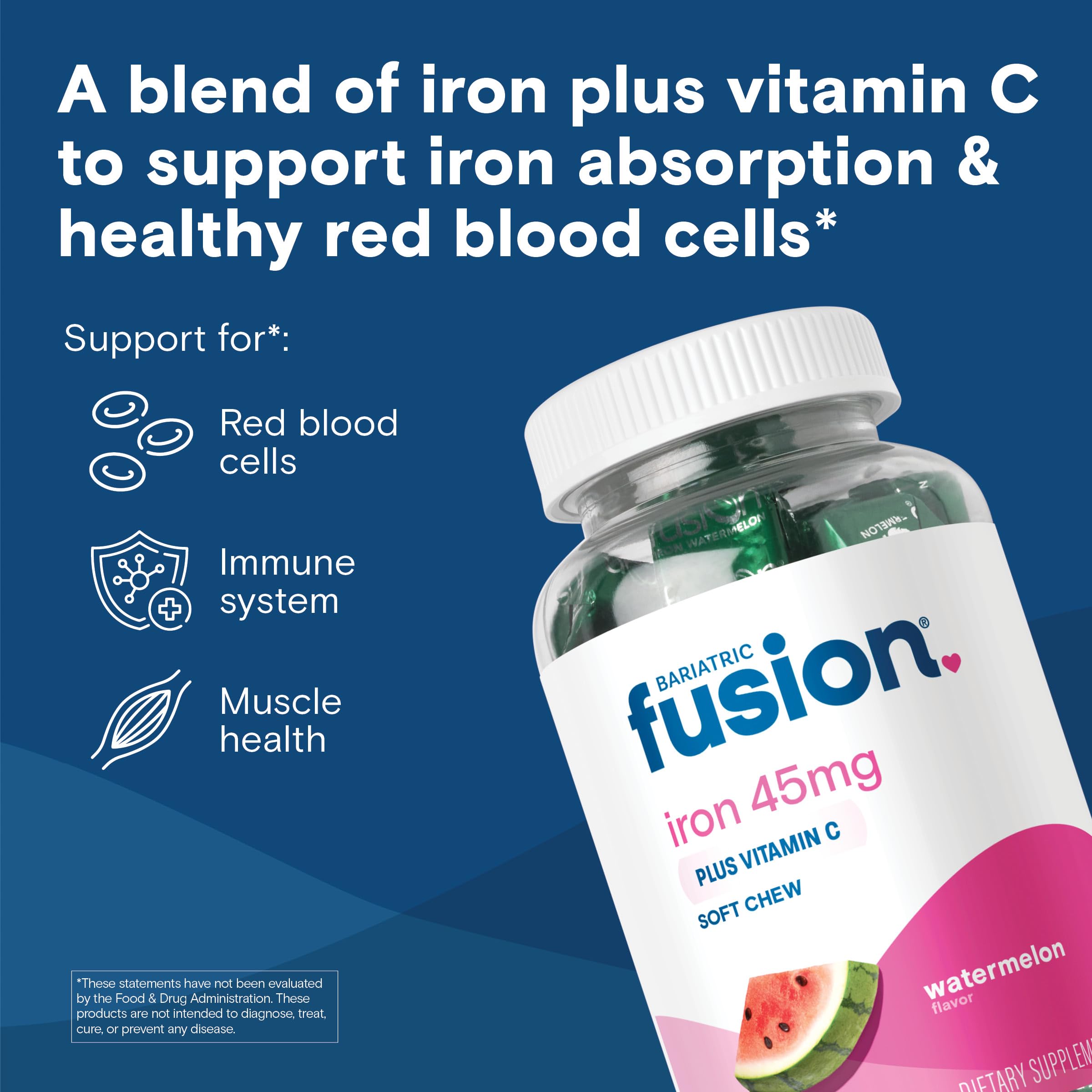 Bariatric Fusion masticables apilados, evidencia de sabor sandía y fácil ingestión