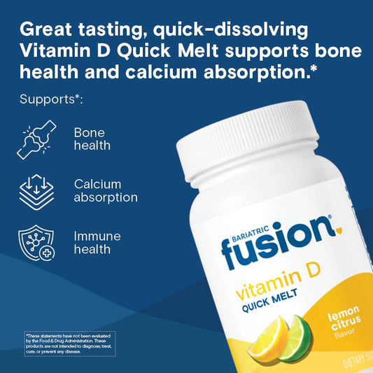 Bariatric Fusion primer plano de tableta y textura, fácil disolución rápida