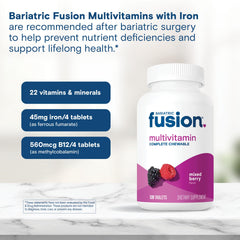 Bariatric Fusion tableta en mano lista para masticar y mejorar adherencia
