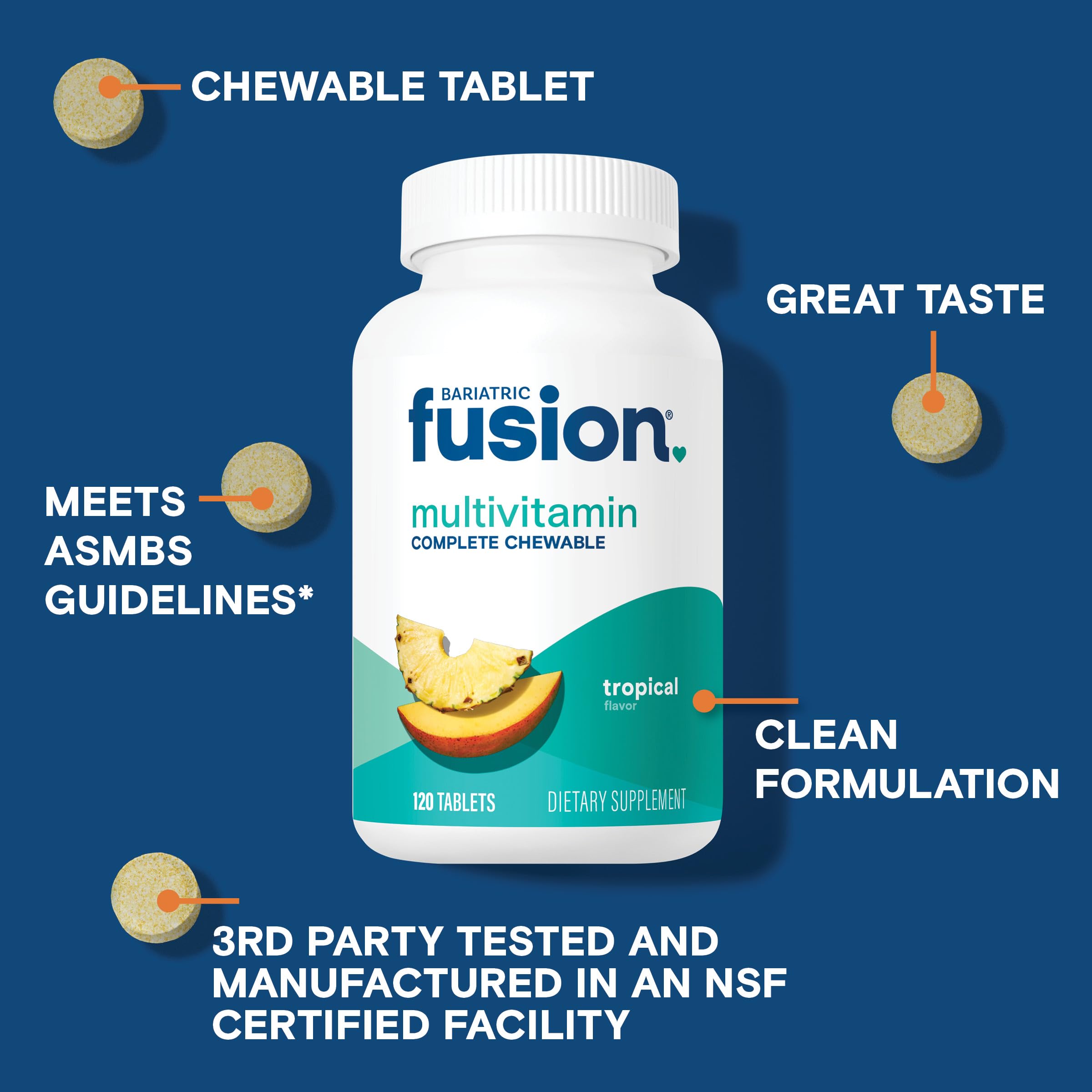 Bariatric Fusion tabletas en mano para comparar tamaño y facilitar la dosificación
