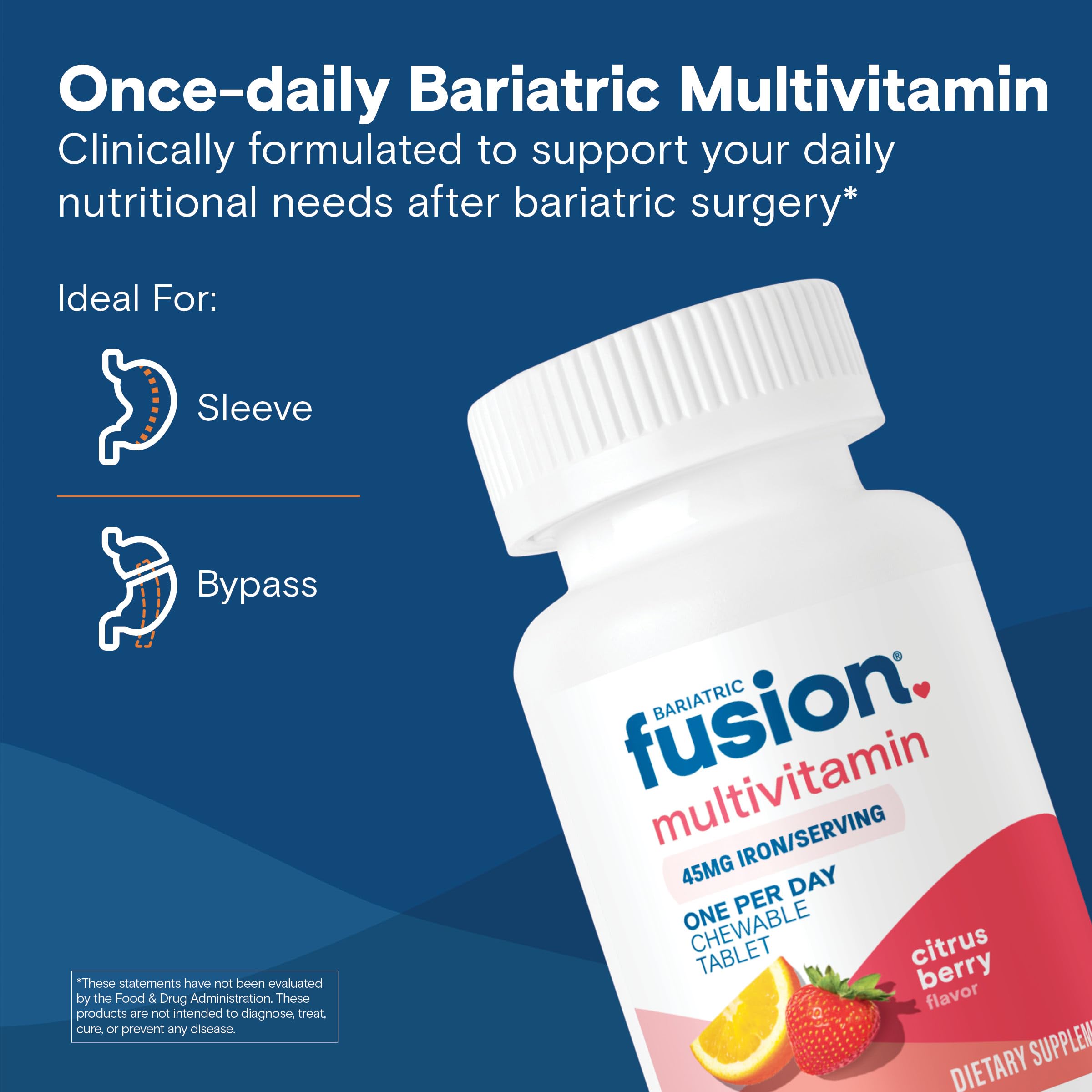 Bariatric Fusion tabletas masticables en primer plano, fácil de masticar y llevar