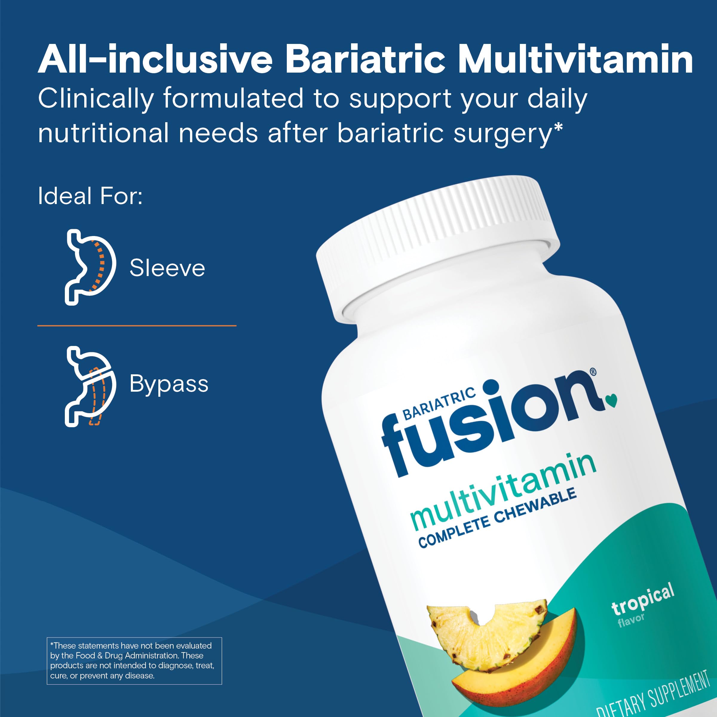 Bariatric Fusion textura de las tabletas masticables destacando absorción y palatabilidad