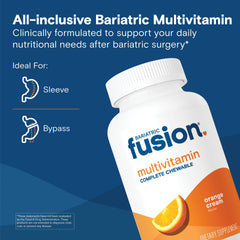 Bariatric Fusion primer plano de textura de tabletas masticables y fácil absorción