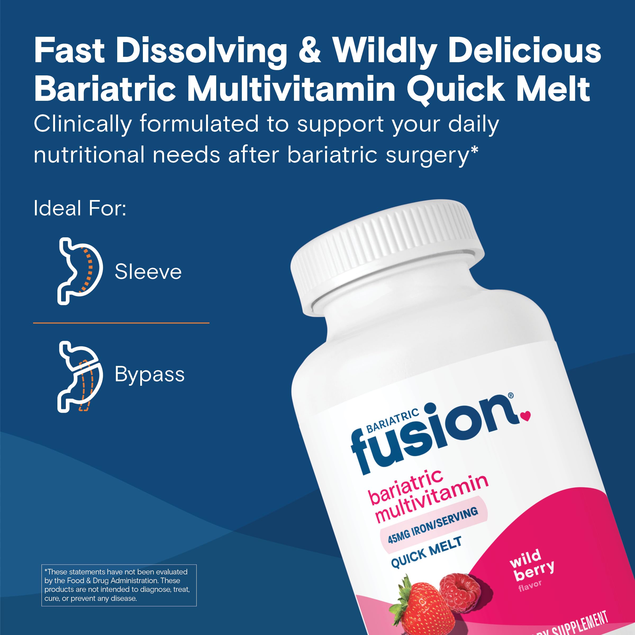 Bariatric Fusion primer plano de la microtableta que destaca su textura rápida disolución