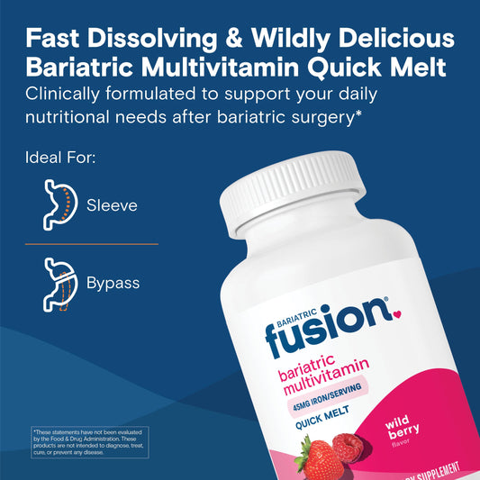 Bariatric Fusion primer plano de la microtableta que destaca su textura rápida disolución
