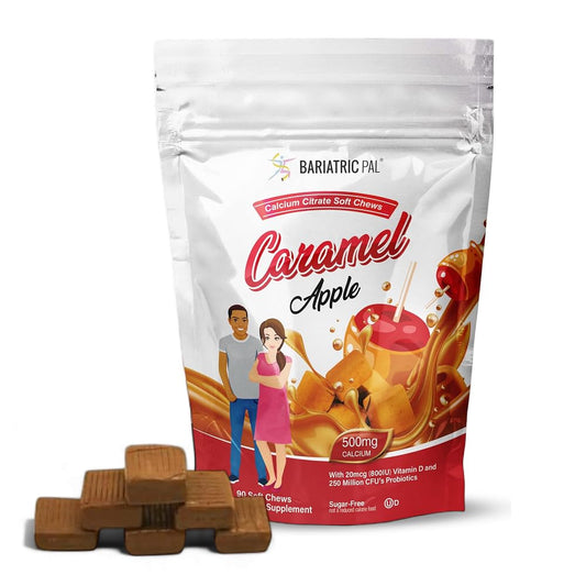 BariatricPal paquete frontal mostrando 90 masticables y beneficio de suministro mensual
