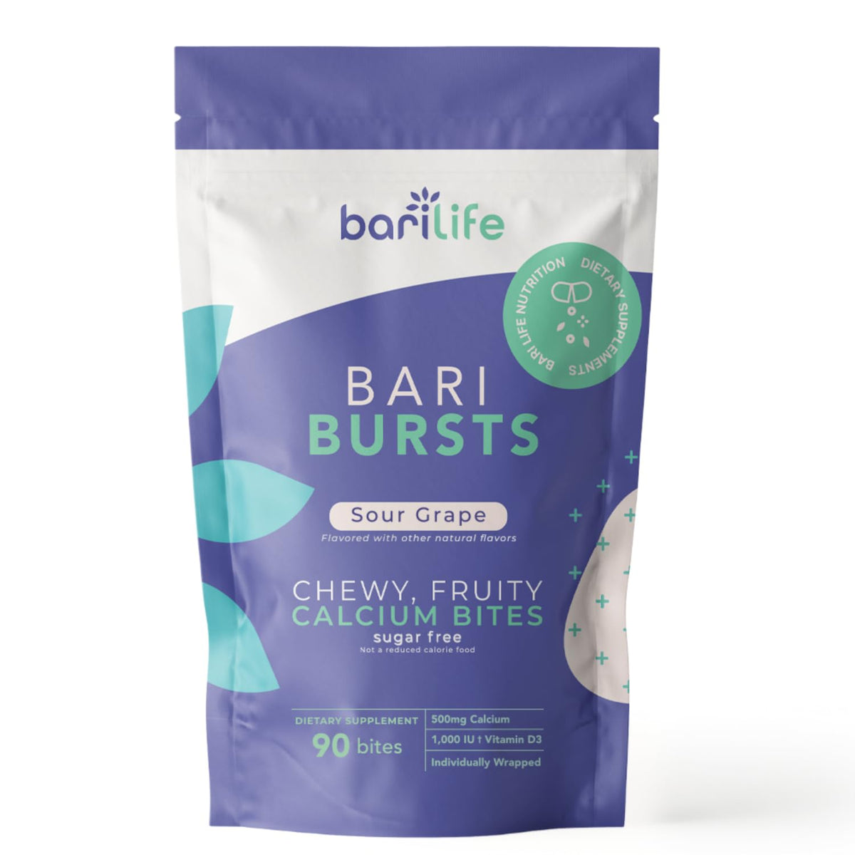 Bari Life empaque frontal BariBurst uva ácida muestra contenido y beneficios