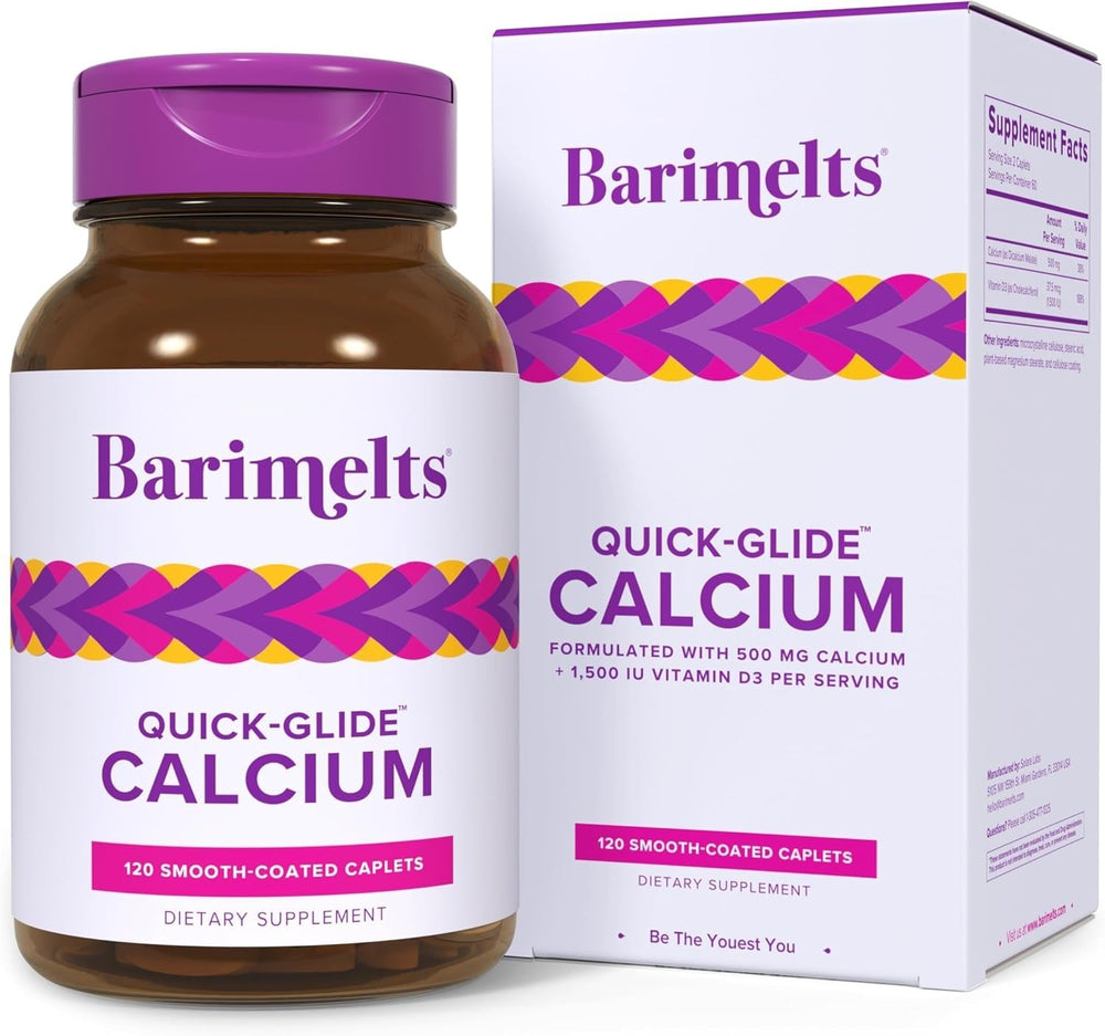 Barimelts envase frontal mostrando 120 caplets y conveniencia diaria