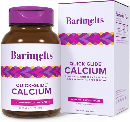 Barimelts envase frontal mostrando 120 caplets y conveniencia diaria