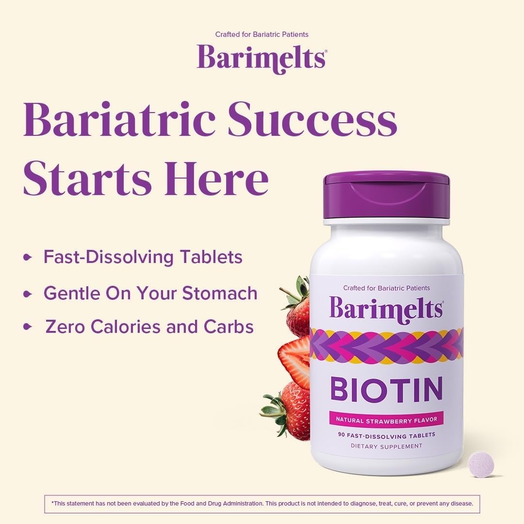 BariMelts en contexto matinal junto a vitaminas representando rutina postoperatoria