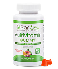BariSlim frente del envase mostrando 90 gomitas y beneficios para postoperatorio