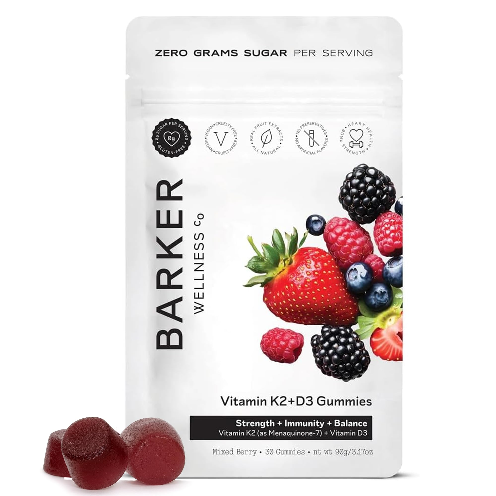 Barker Wellness Co envase frontal mostrando 30 porciones y beneficios
