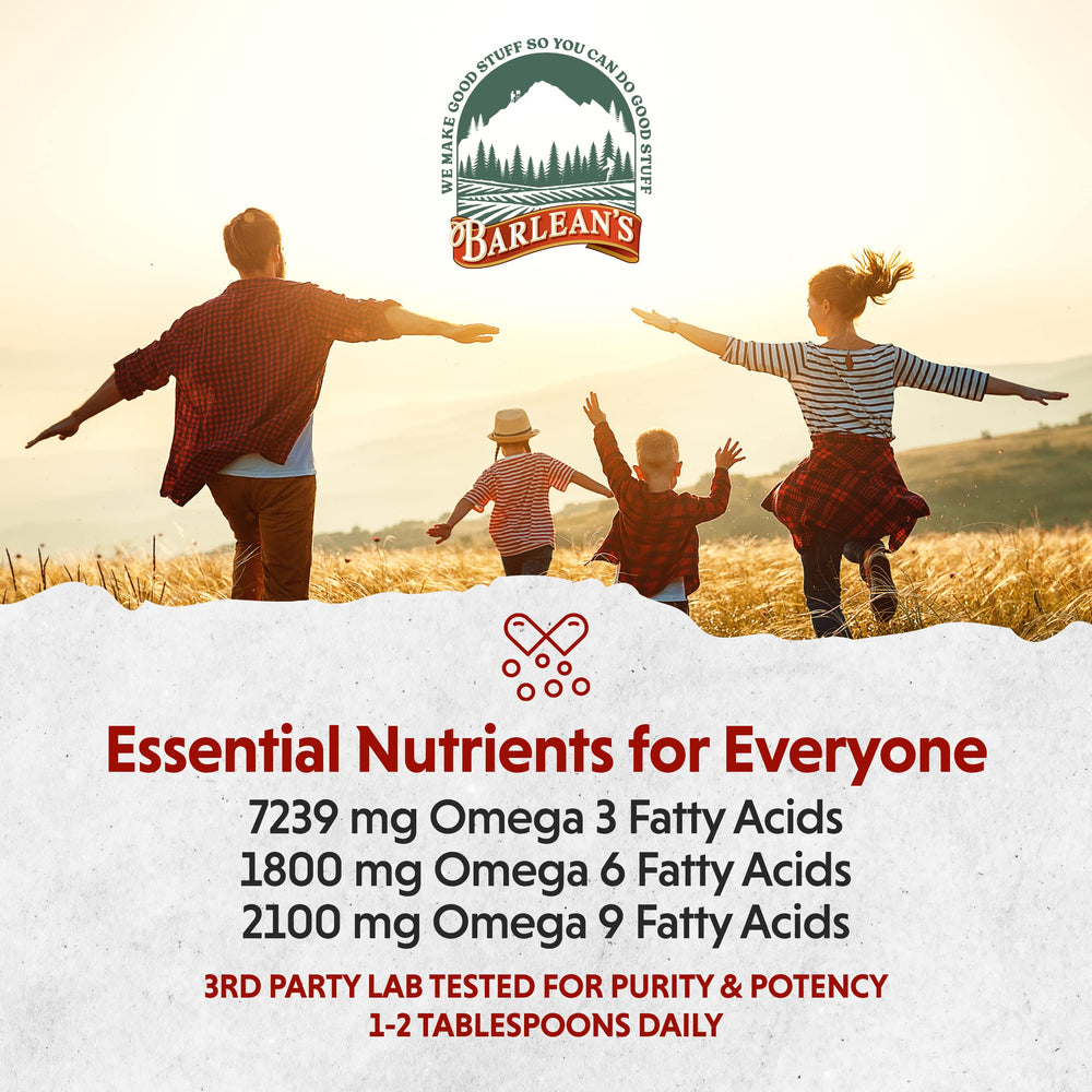 Barlean's aceite usado como aderezo en ensalada para incorporar omega‑3 vegetal