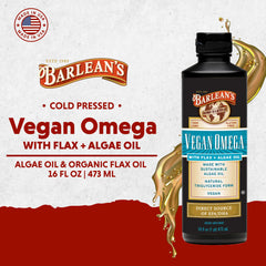 Barlean's cuchara con porción de aceite vegano que facilita la ingesta diaria