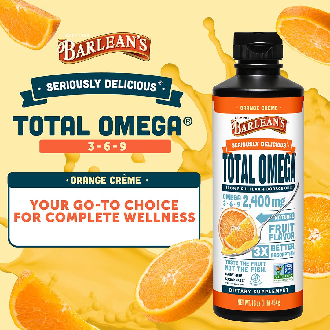 Barlean's detalle de etiqueta con ingredientes claros y beneficios visibles