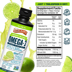 Barlean's etiqueta nutricional destacando 1500 mg EPA/DHA
